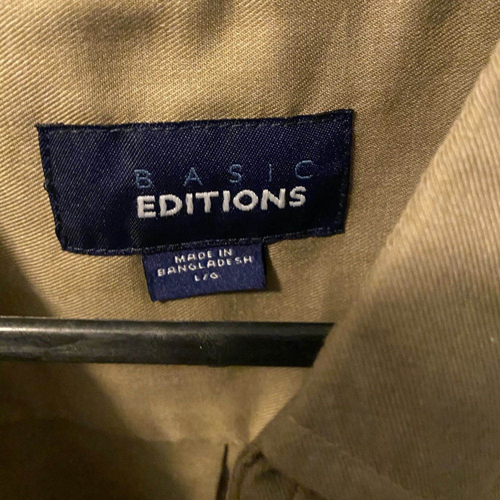 Basic Editions tan button down - Picture 2 of 3